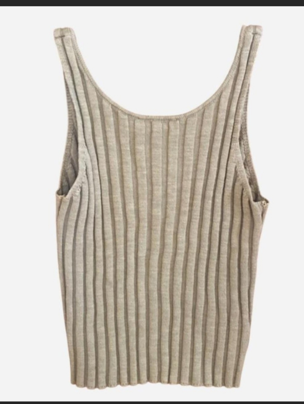 LOFT Sage Green Ribbed Button Down Tank Top Size Large - Picture 3 of 4